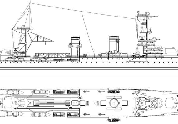Крейсер СССР Krasnyi Kavkaz 1936 [Light Cruiser] - чертежи, габариты, рисунки